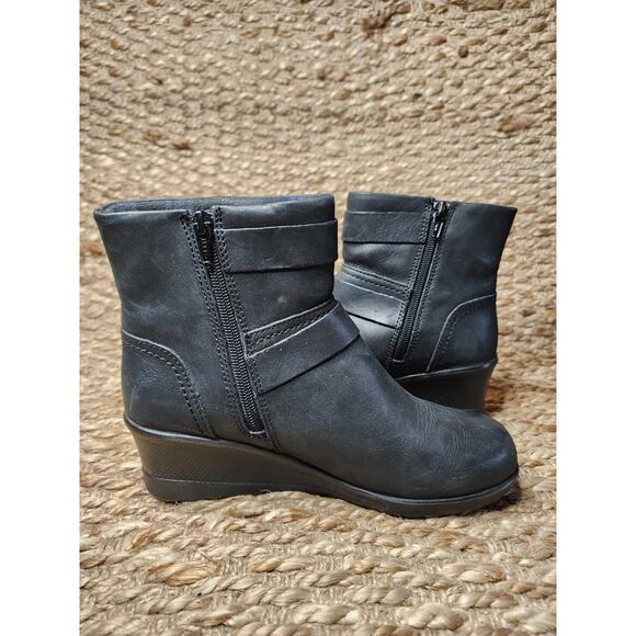Keen Kate Womens Mid Boots Size 7.5 Black Leather Zip Fashion Ankle Biker - Picture 6 of 13